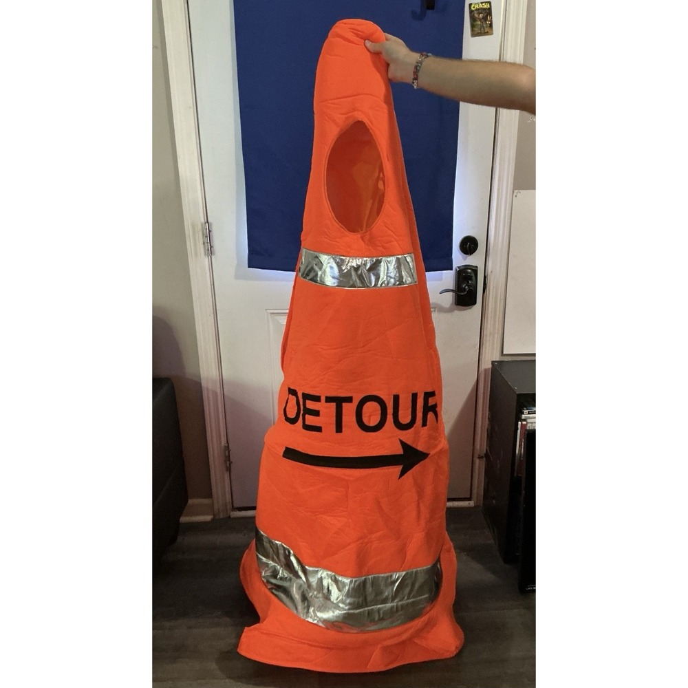 Bristol Novelty Traffic Cone Halloween Costume Adult Orange Detour Sign Tunic